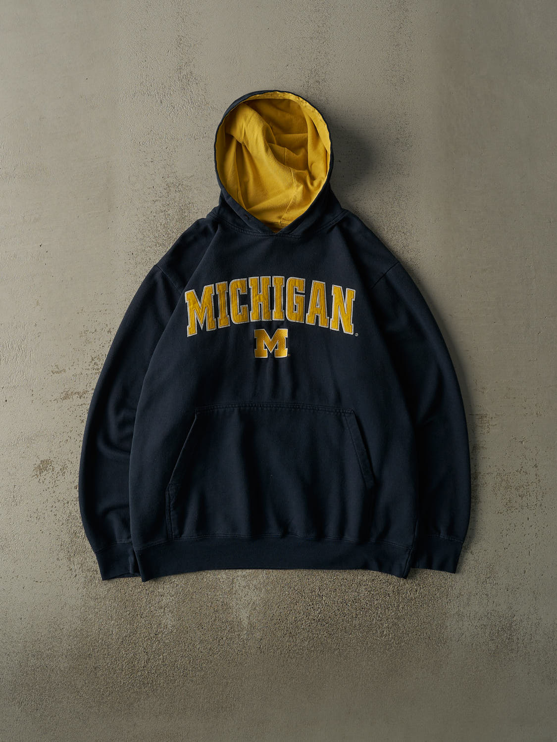 Vintage Y2K Navy Blue University of Michigan Hoodie (L/XL)
