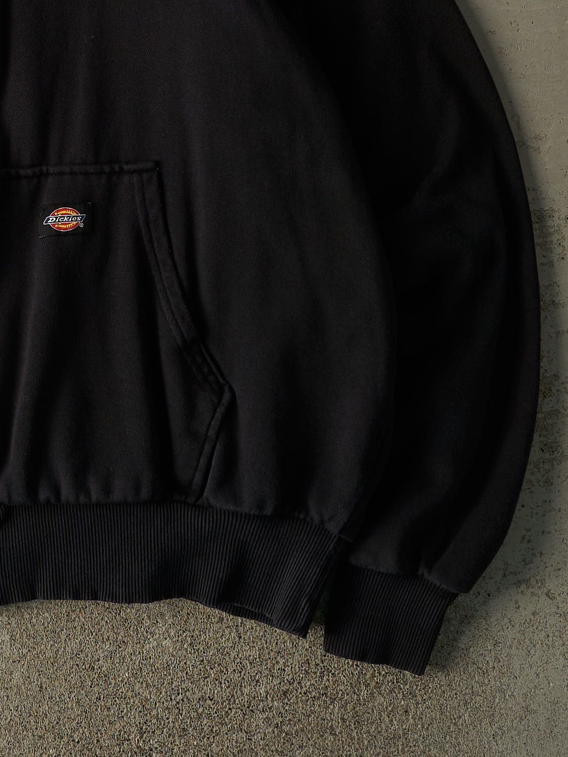 Vintage Y2K Faded Black Dickies Thermal Lined Zip Up Boxy Hoodie (L/XL)