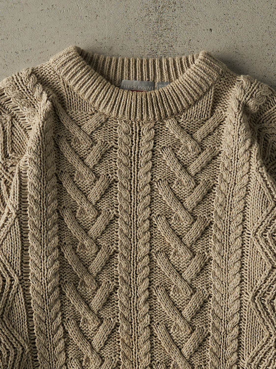 Vintage 90s Beige Cable Knit Sweater (M/L)