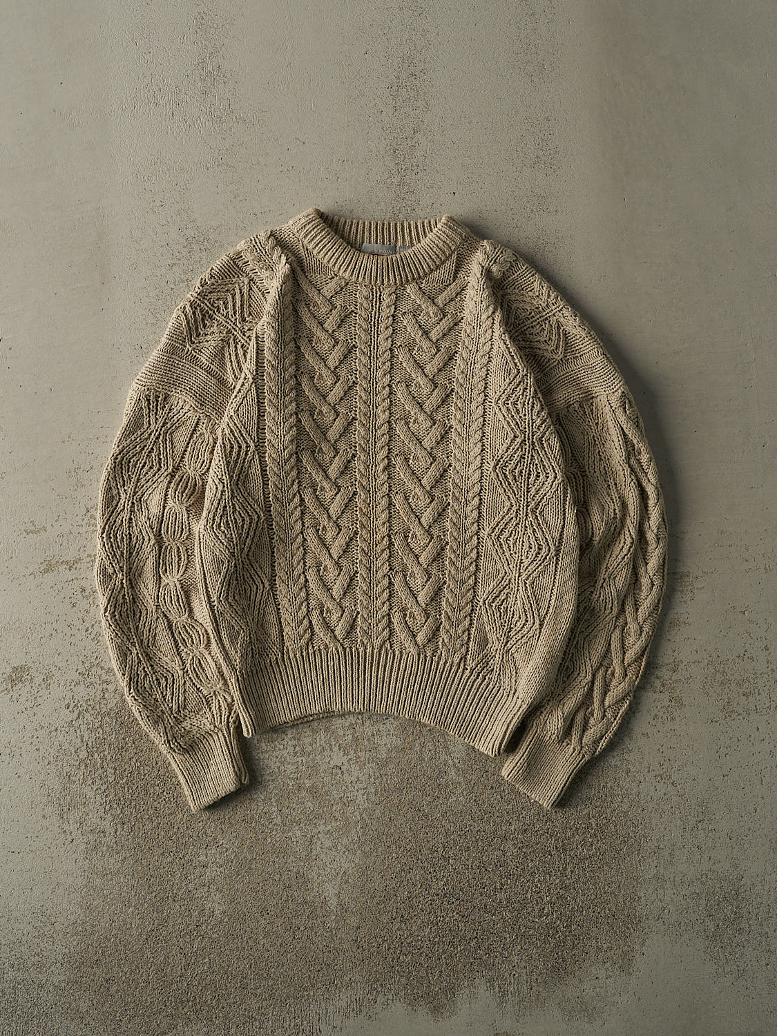 Vintage 90s Beige Cable Knit Sweater (M/L)