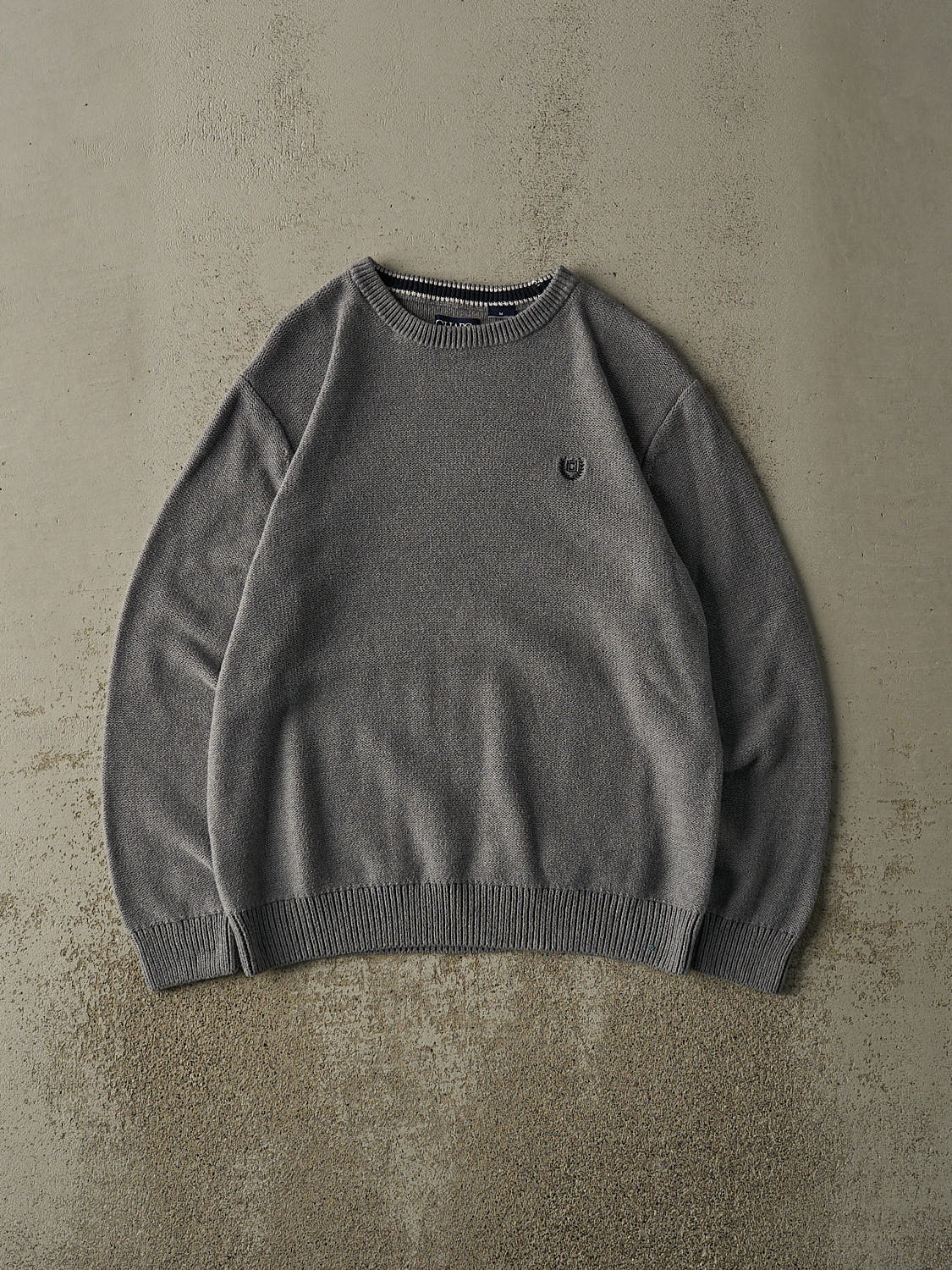 Vintage Y2K Grey Chaps Embroidered Knit (M)