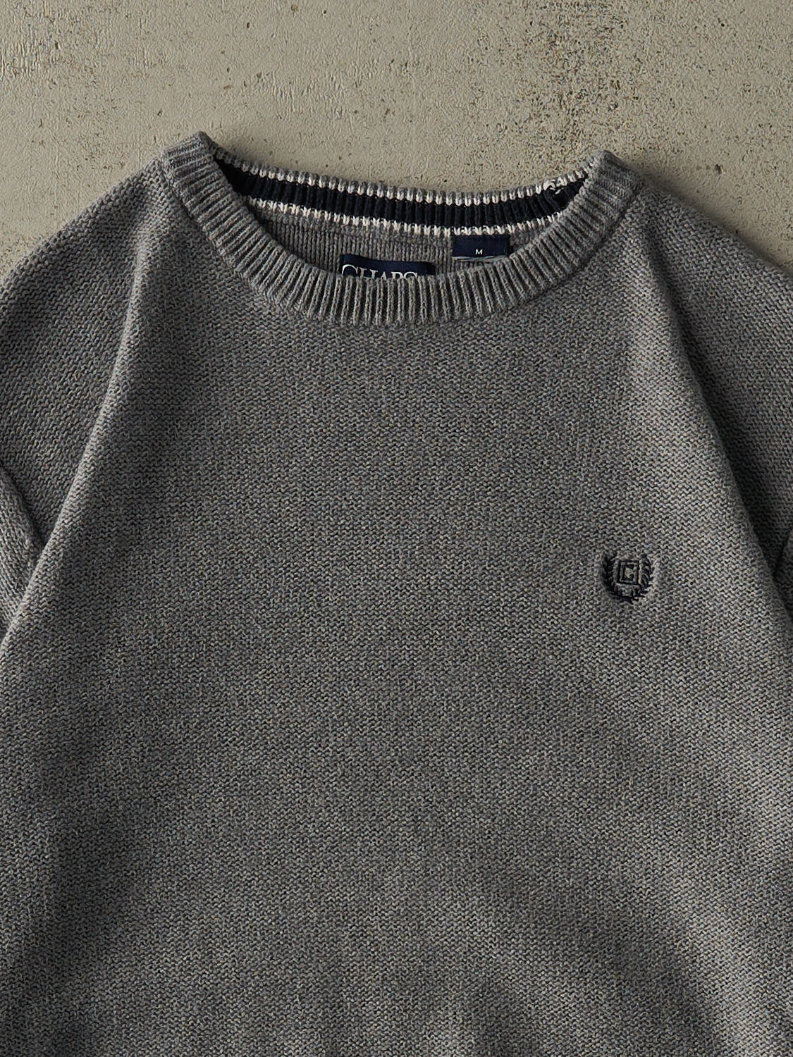 Vintage Y2K Grey Chaps Embroidered Knit (M)