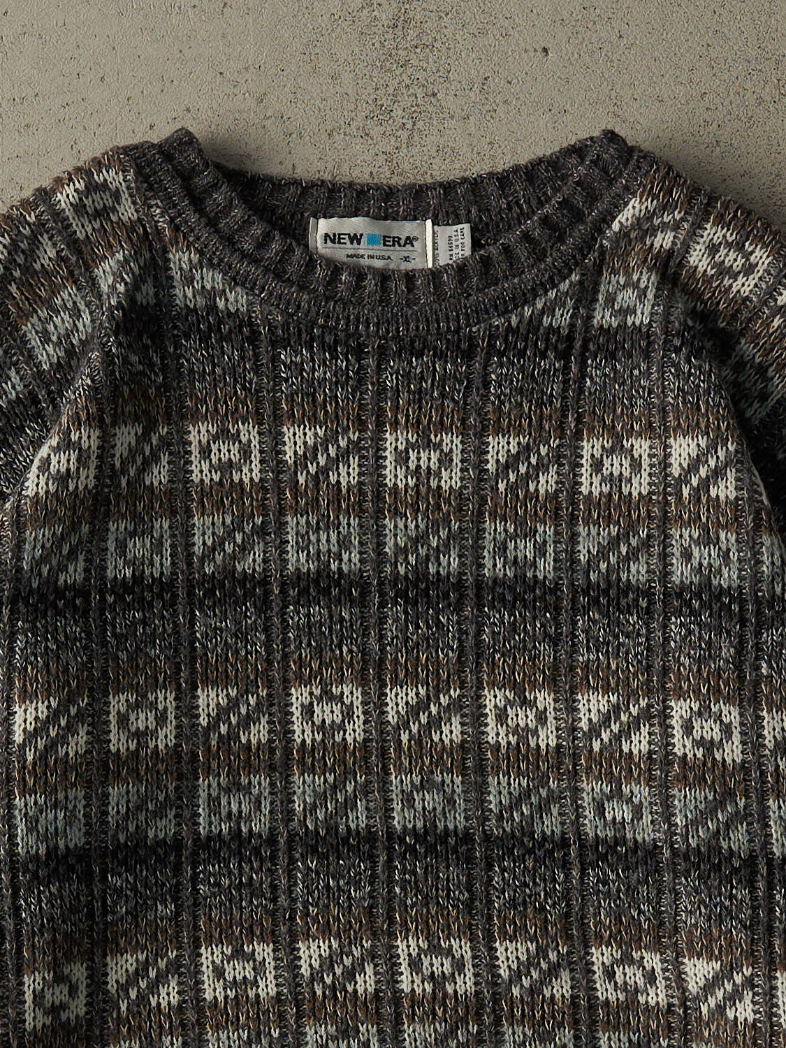 Vintage 80s Grey Patterened Grandpa Knit (M/L)