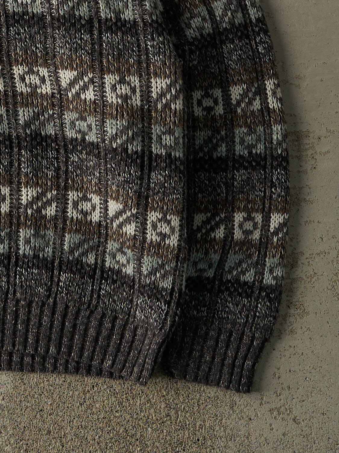 Vintage 80s Grey Patterened Grandpa Knit (M/L)