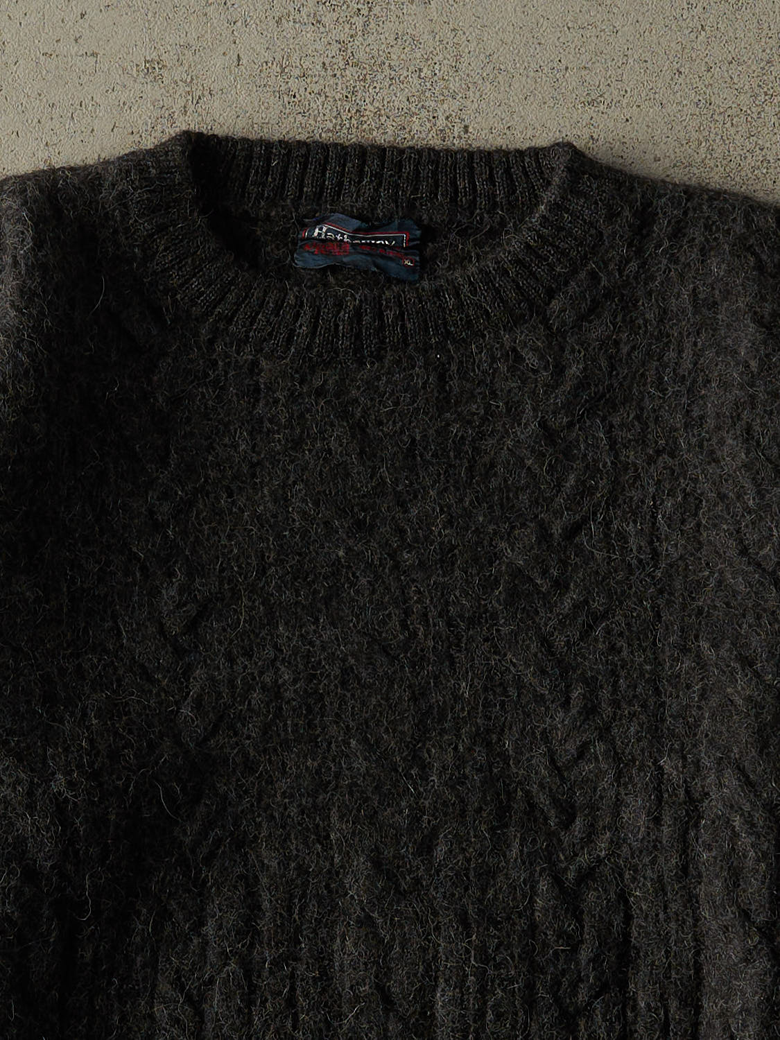 Vintage 80s Charcoal Grey Alpaca Wool Boxy Knit Pullover (S/M)