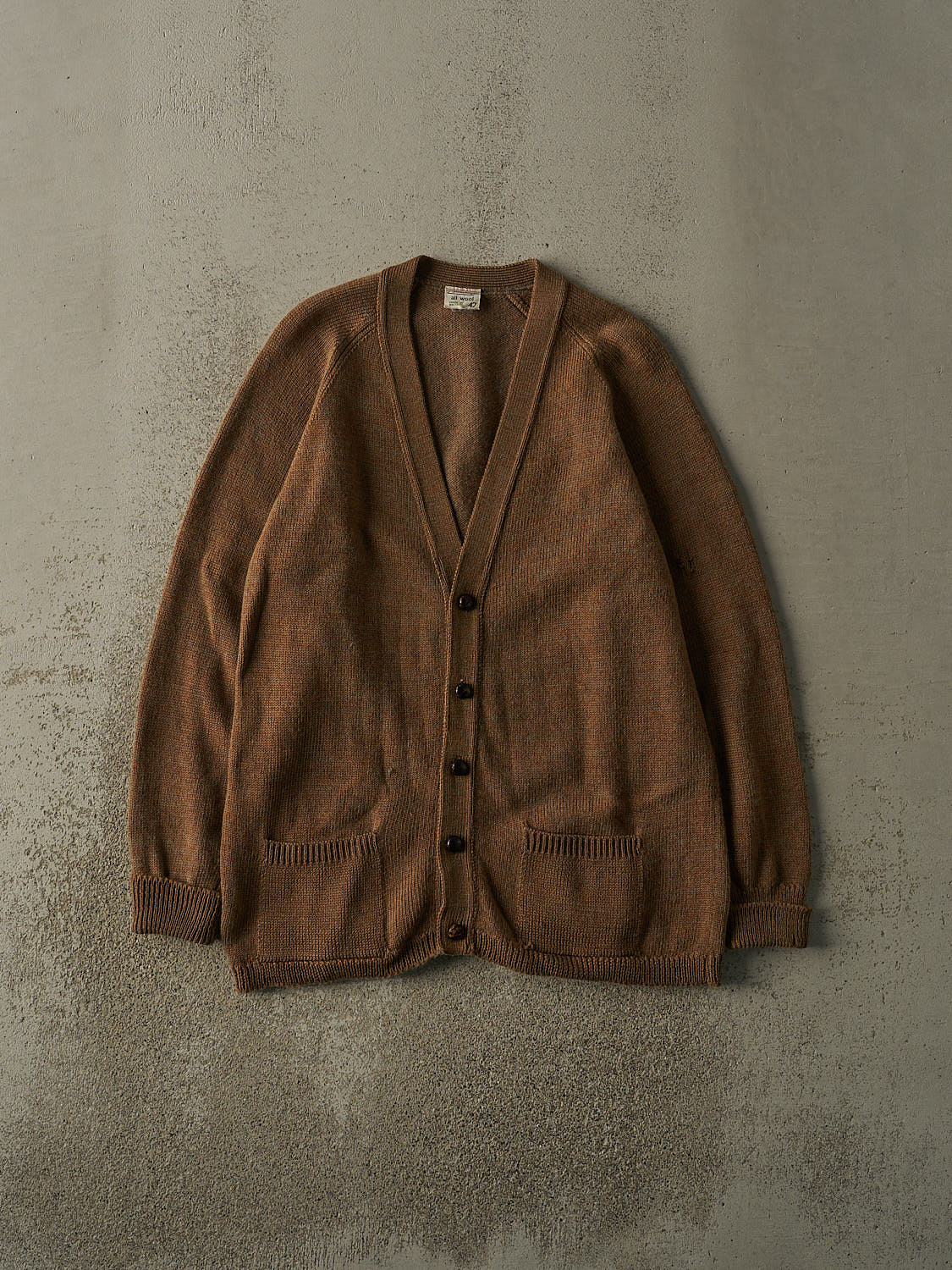 Vintage 70s Brown Wool Knit Cardigan (M/L)