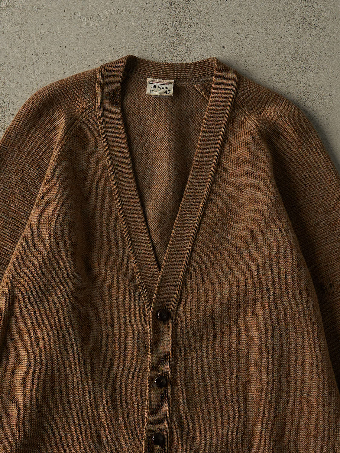 Vintage 70s Brown Wool Knit Cardigan (M/L)