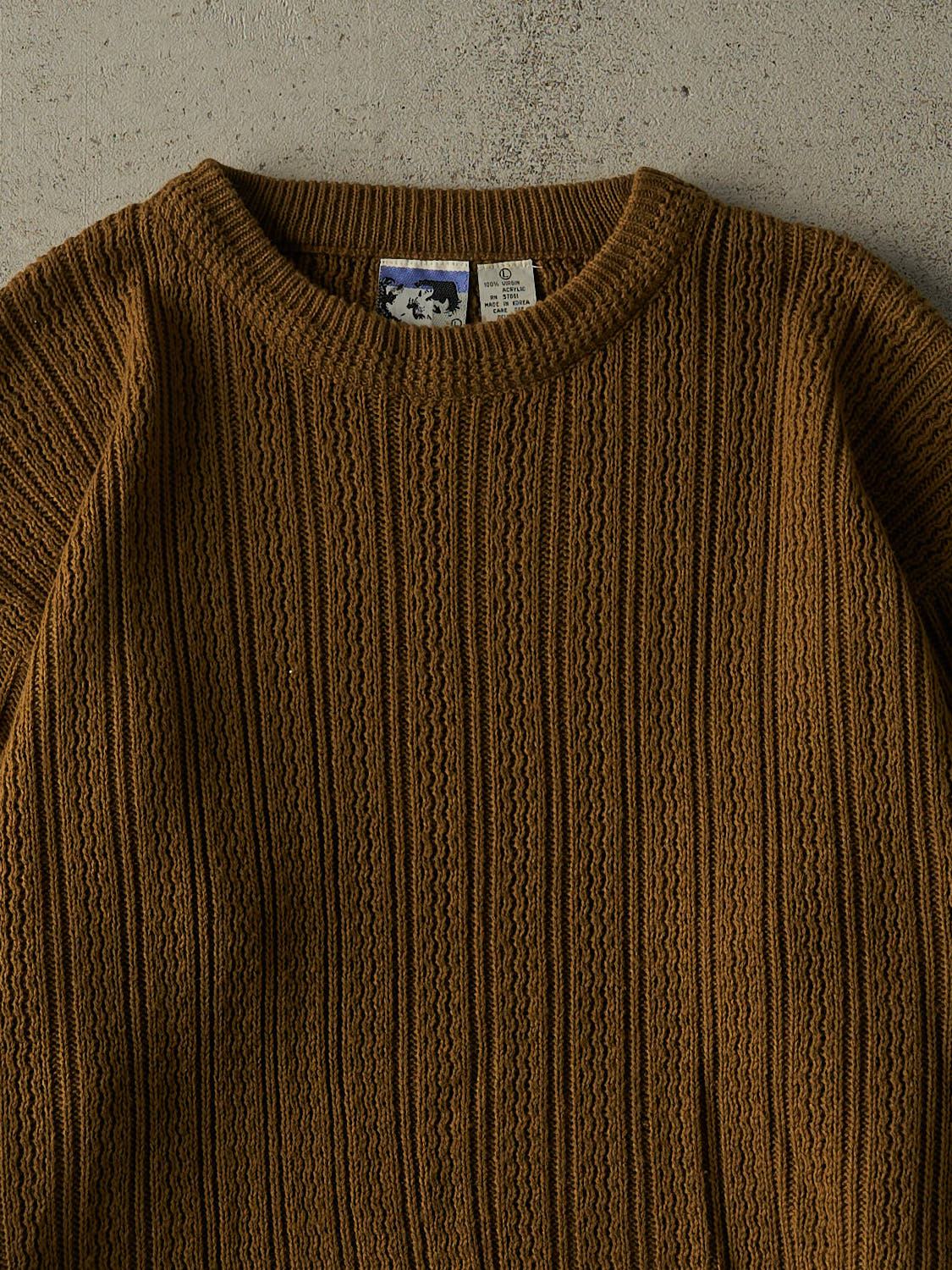 Vintage 80s Brown Patterned Knit Pullover (M/L)