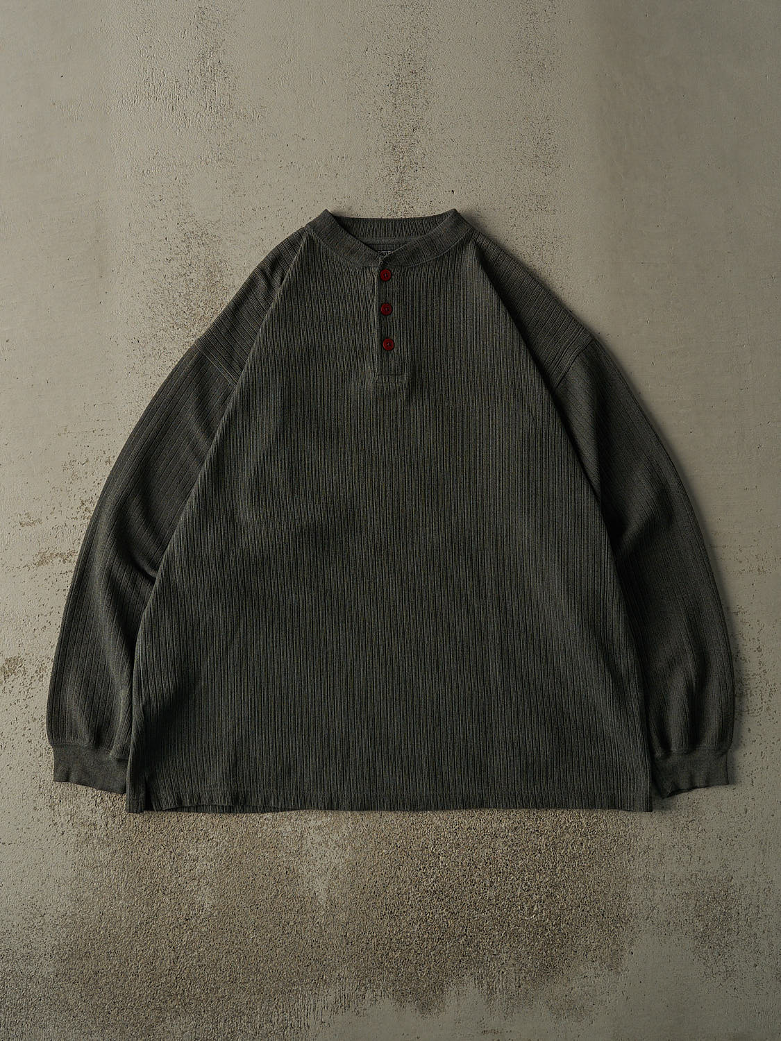 Vintage 80s Green Quarter Button Lightweight Knit (XL/XXL)