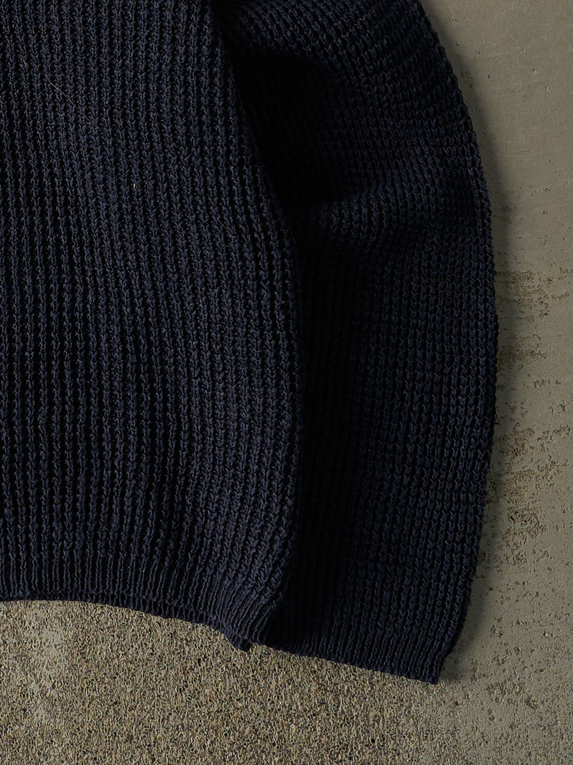 Vintage 90s Navy Blue Textured Boxy Knit Sweater (S/M)