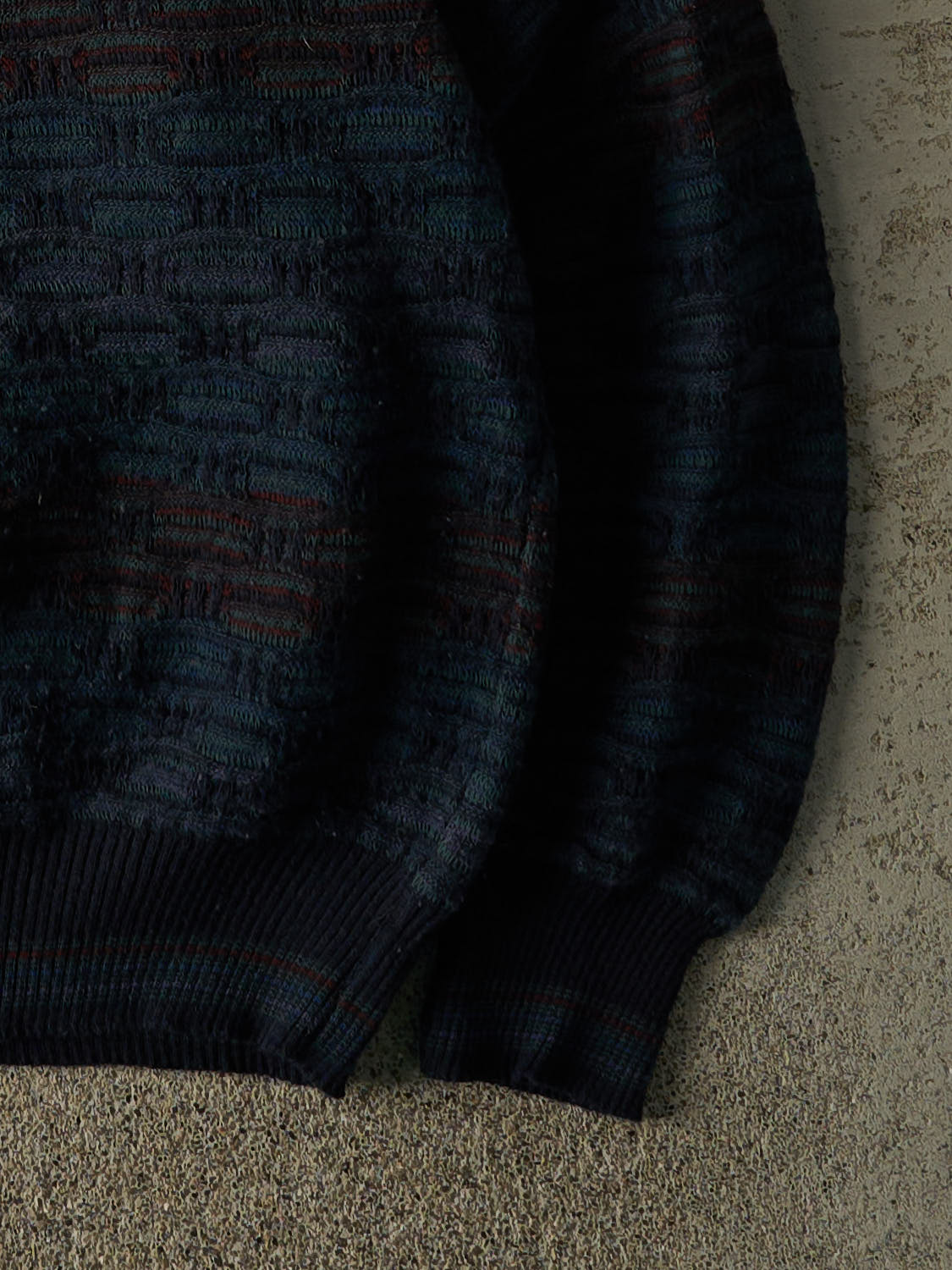 Vintage 90s Navy Blue Multi Colour Patterned Knit (S/M)