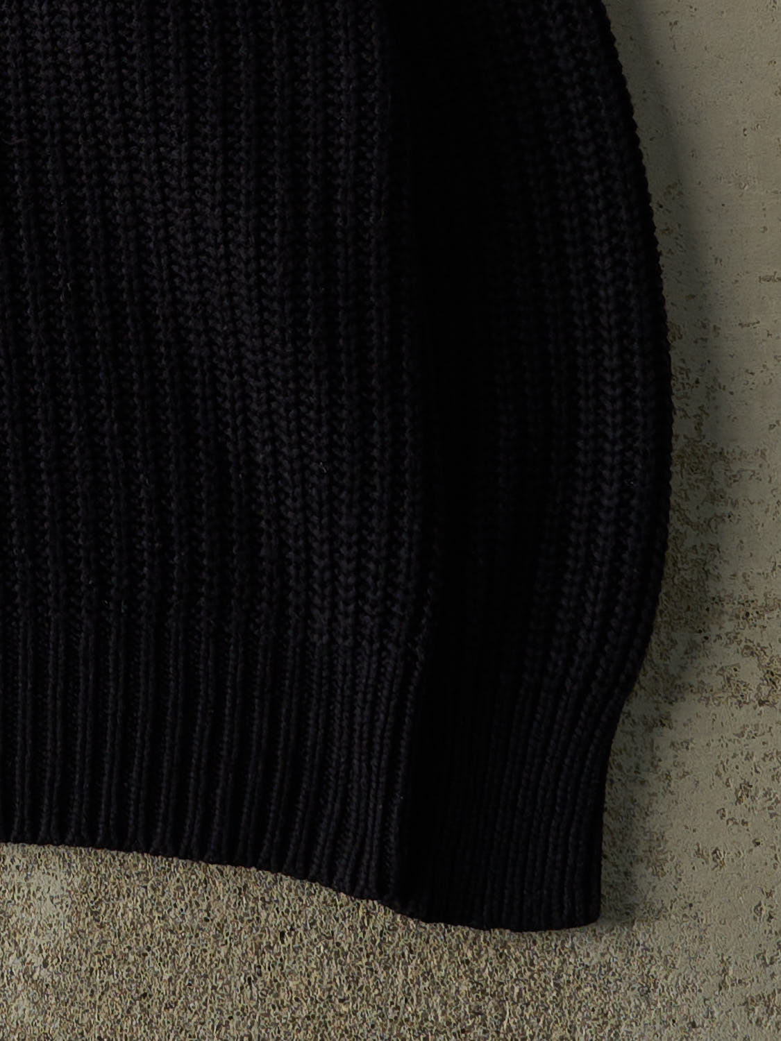 Vintage 80s Faded Black Fishermans Knit (M/L)