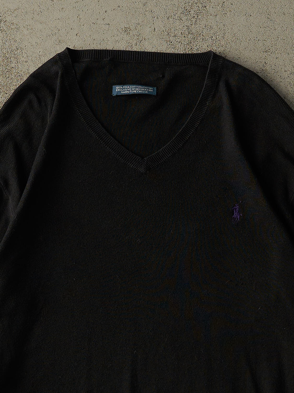 Vintage 90s Black Polo Ralph Lauren Embroidered Knit (M/L)