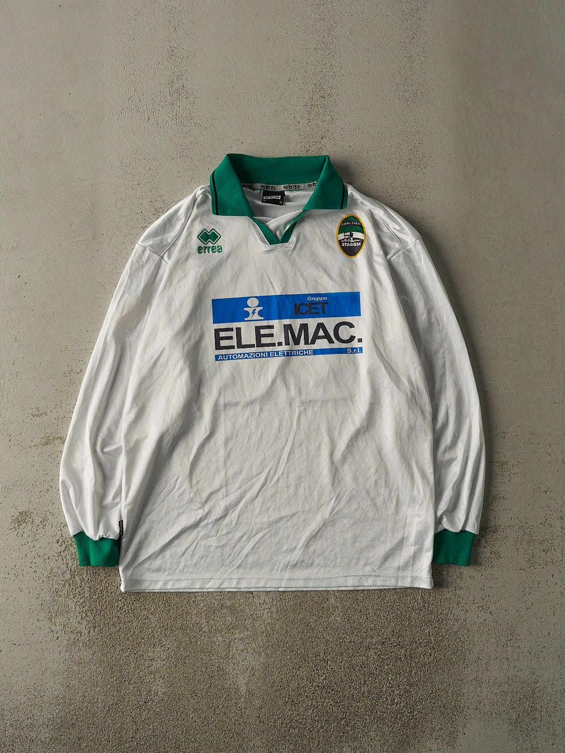 Vintage Y2K White GS Staggia #20 Long Sleeve Soccer Jersey (XL)