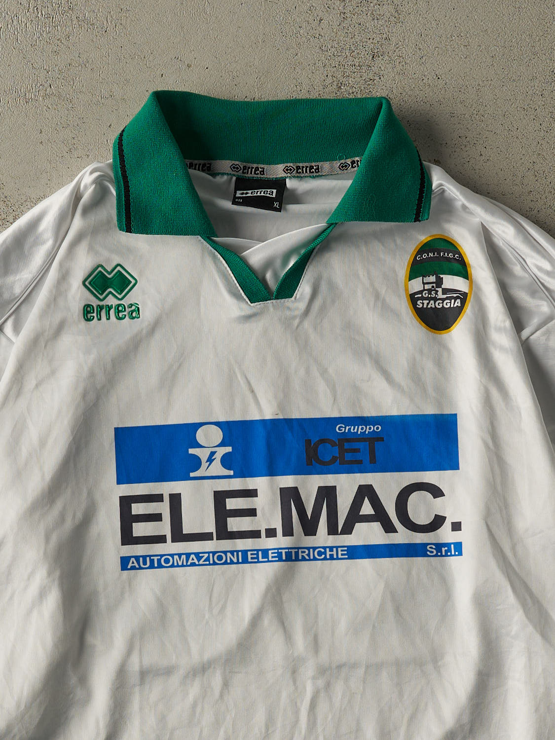 Vintage Y2K White GS Staggia #20 Long Sleeve Soccer Jersey (XL)