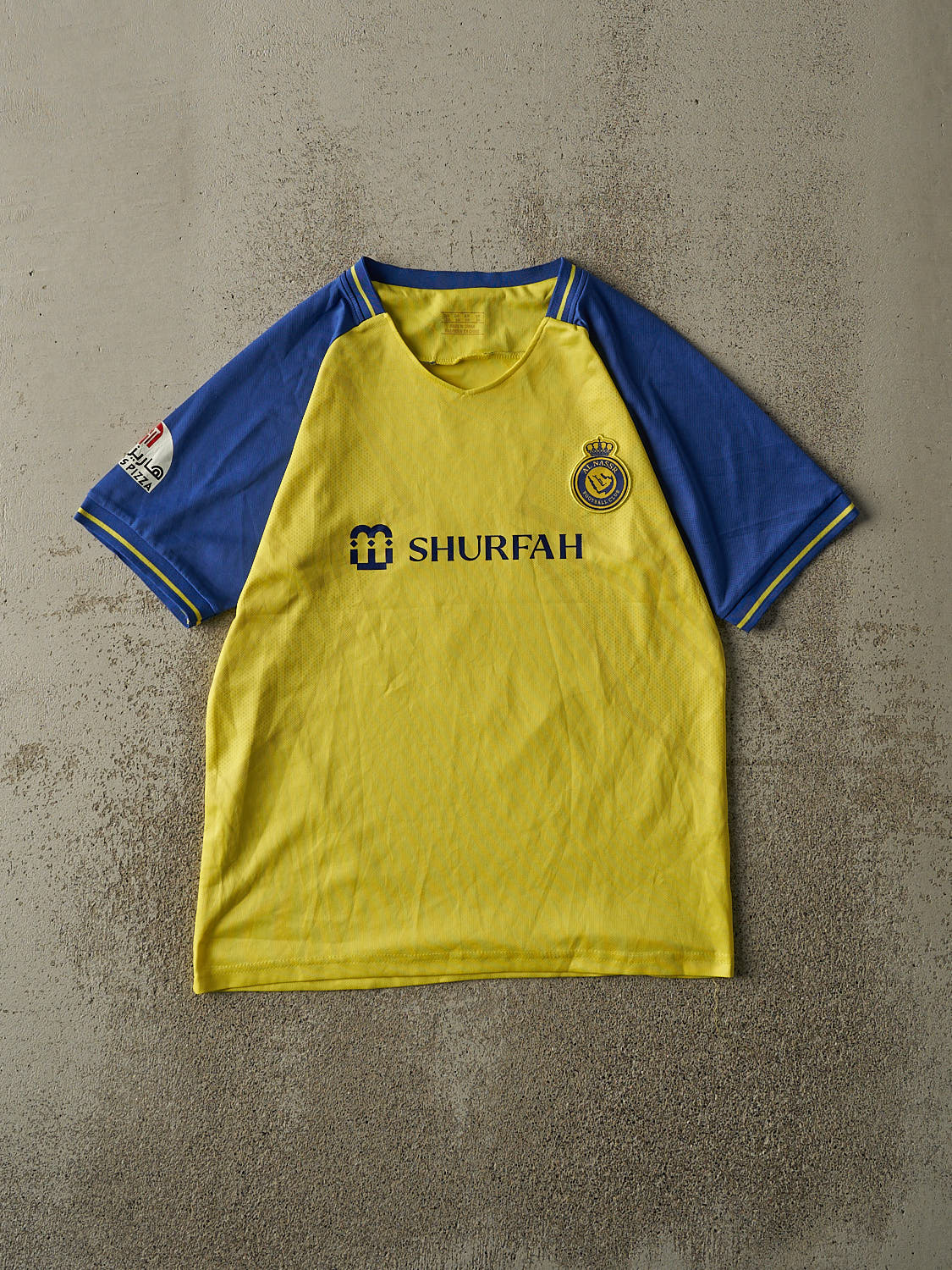 Vintage Y2K Yellow & Blue AL Nassr FC #7 Christiano Ronaldo Soccer Jersey (S/M)