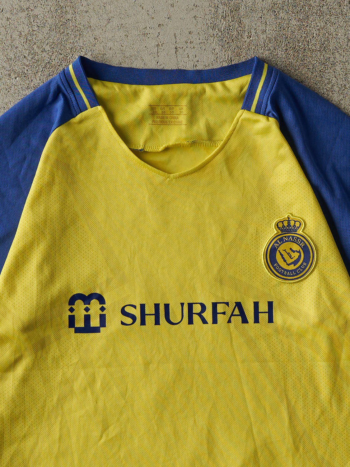 Vintage Y2K Yellow & Blue AL Nassr FC #7 Christiano Ronaldo Soccer Jersey (S/M)