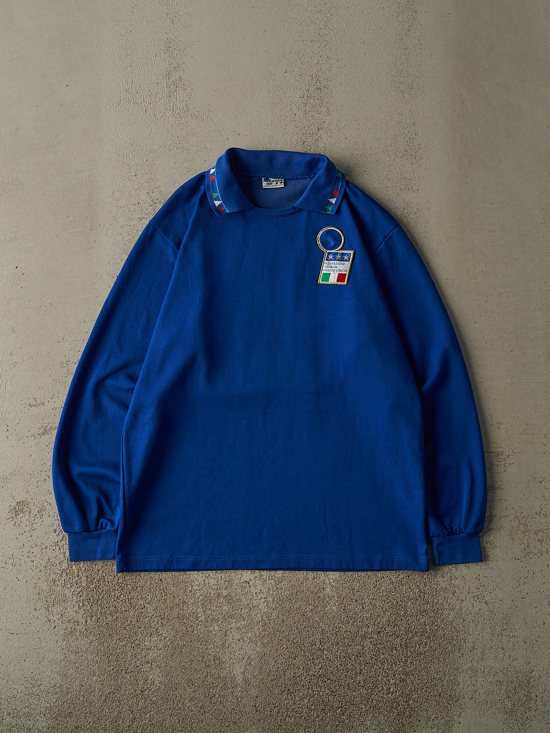 Vintage 90s Blue Diadora x Italia #15 Long Sleeve Soccer Jersey (L/XL)