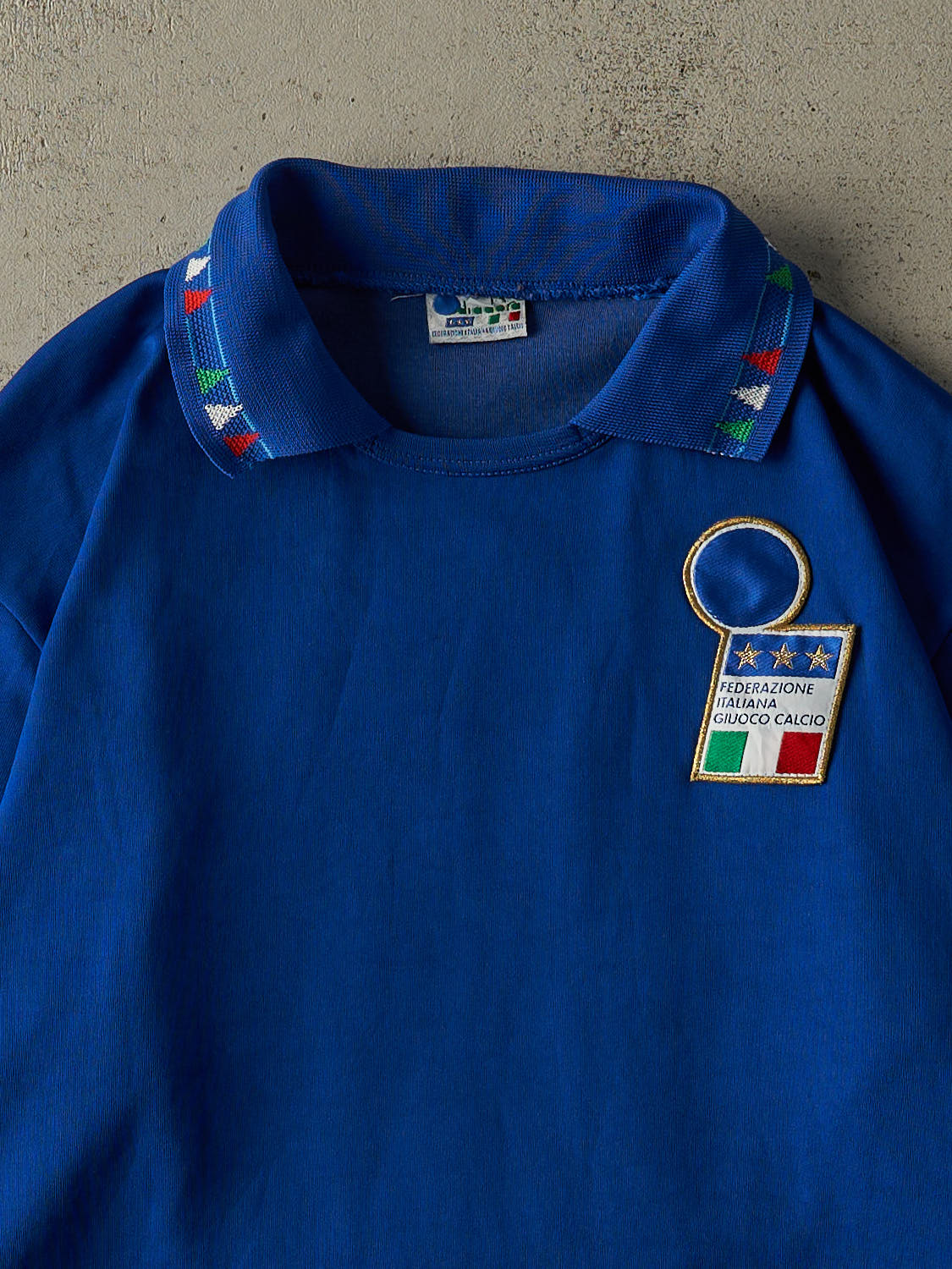 Vintage 90s Blue Diadora x Italia #15 Long Sleeve Soccer Jersey (L/XL)