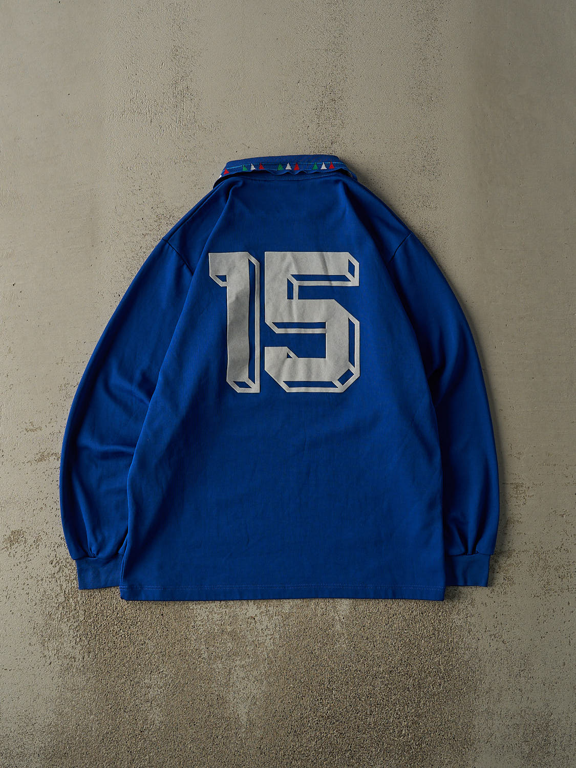 Vintage 90s Blue Diadora x Italia #15 Long Sleeve Soccer Jersey (L/XL)