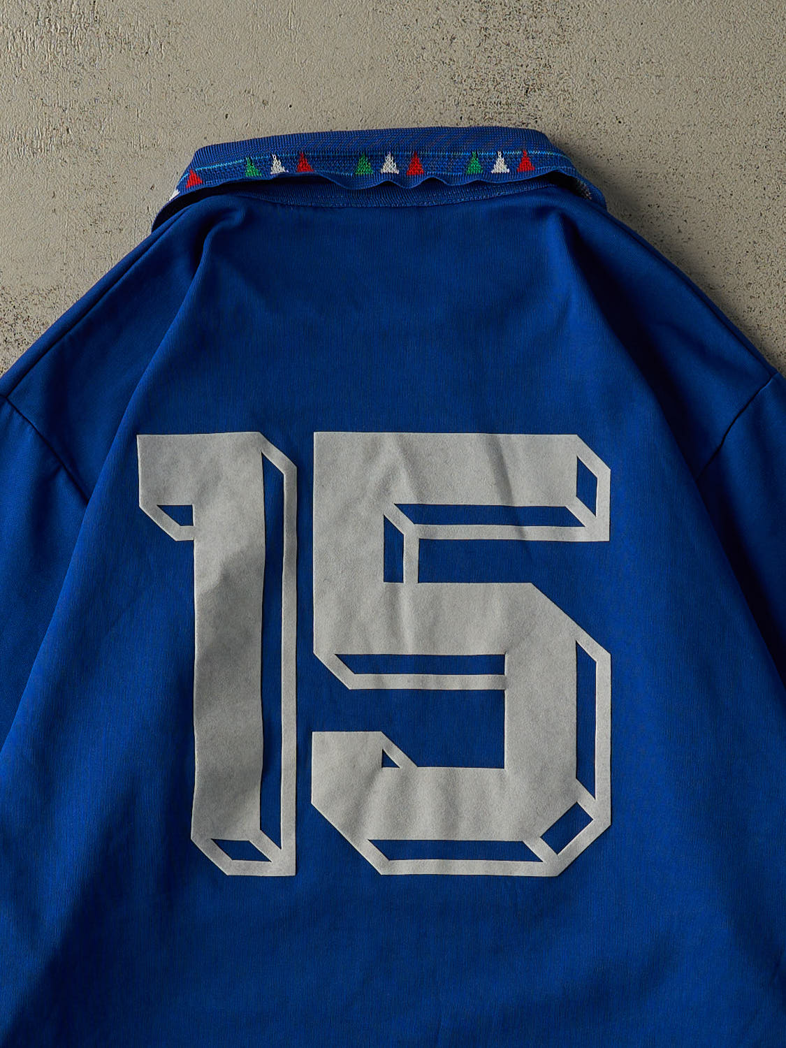 Vintage 90s Blue Diadora x Italia #15 Long Sleeve Soccer Jersey (L/XL)