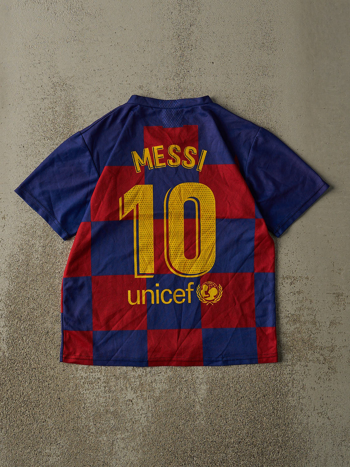 Vintage Y2K Blue & Red FC Barcelona #10 Lionel Messi Soccer Jersey (S)