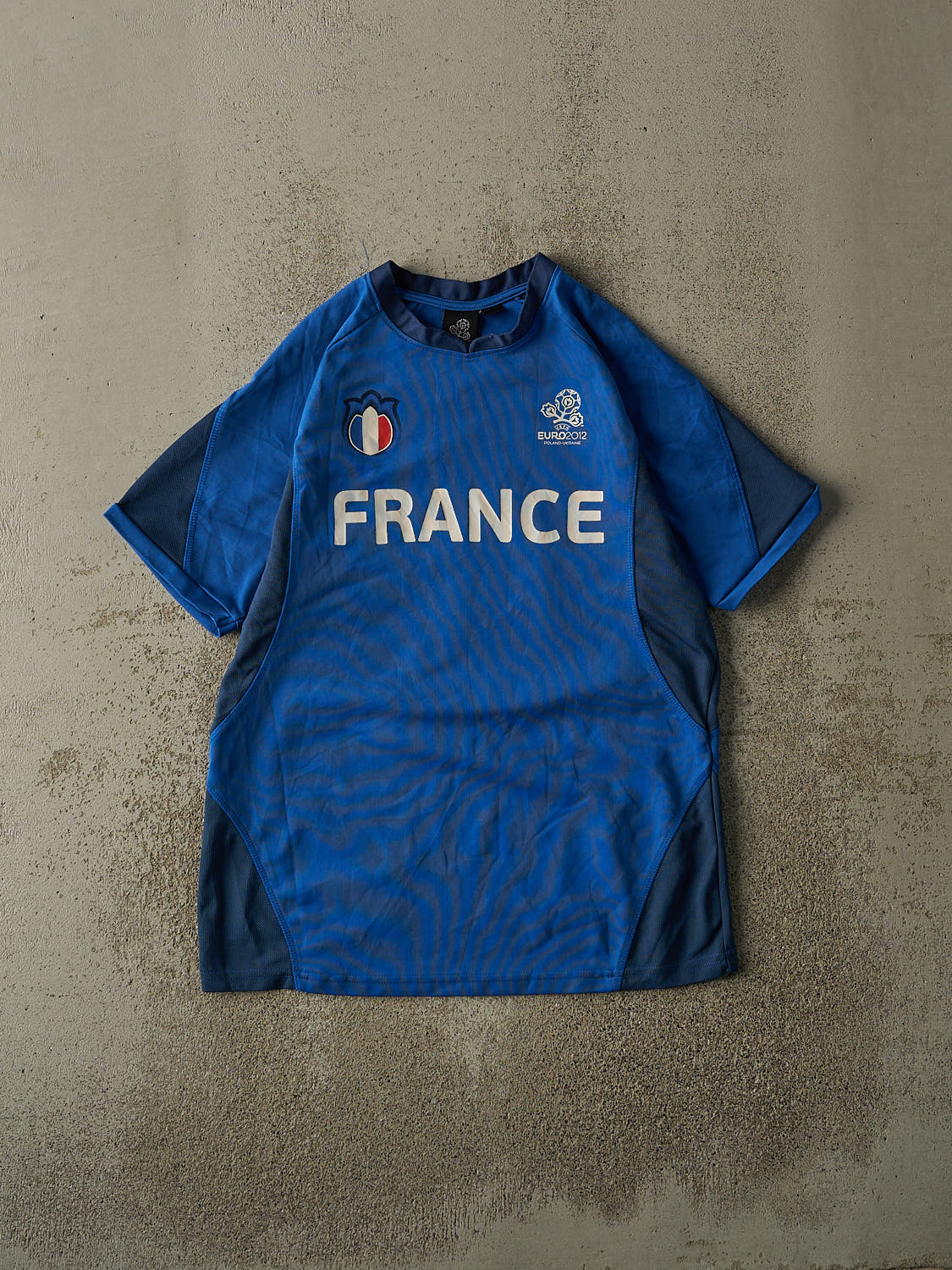Vintage 12' Blue France #10 Karim Benzema Euro 2012 Soccer Jersey (M/L)