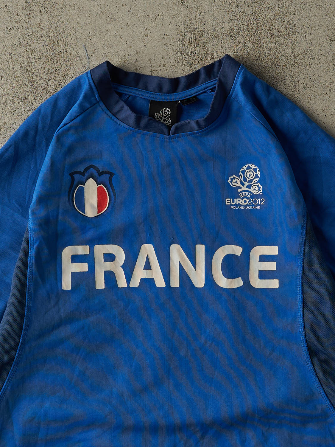 Vintage 12' Blue France #10 Karim Benzema Euro 2012 Soccer Jersey (M/L)
