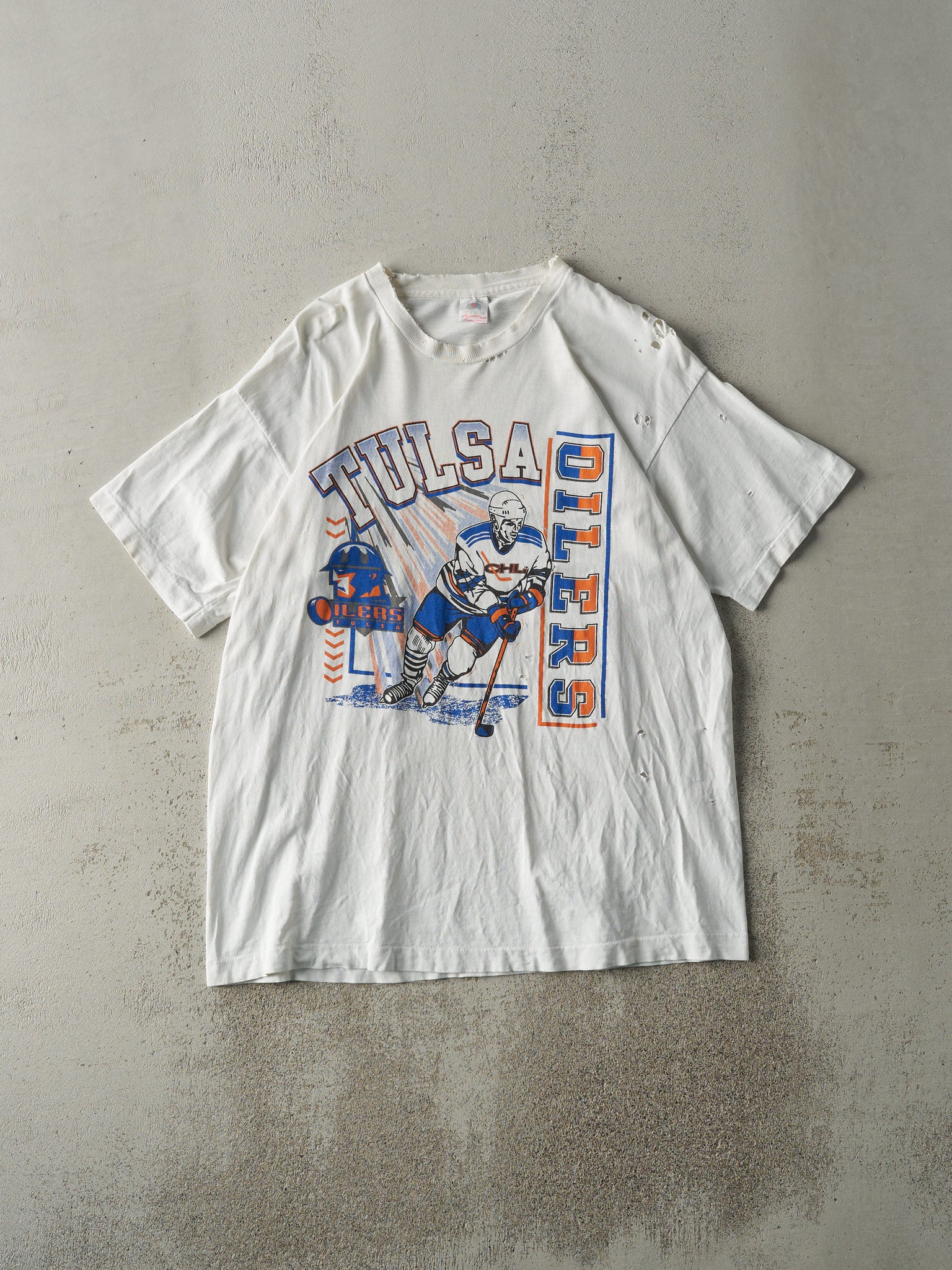 Vintage 90s White Tulsa Oilers Tee (M/L)