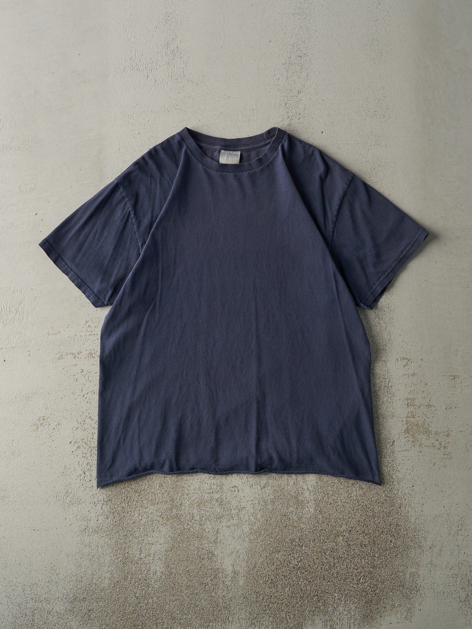 Vintage Y2K Navy Blue Blank Tee (M)