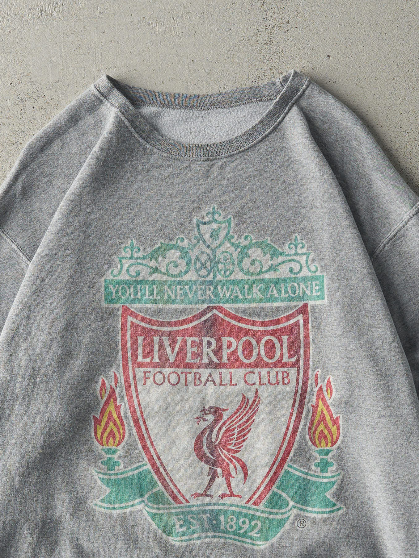 Vintage Y2K Grey Liverpool Football Club Crewneck (M/L)