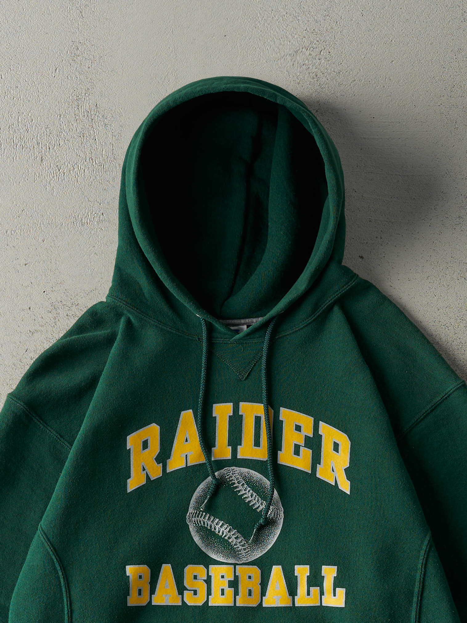 Vintage Y2K Forest Green Raider Baseball Russell Athletics Hoodie (M)