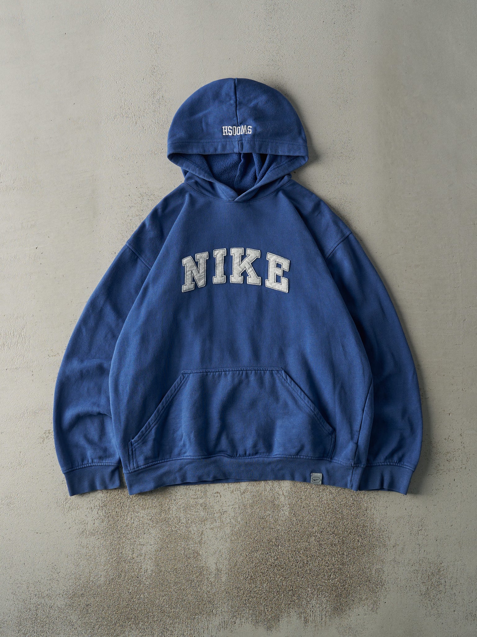 Vintage Y2K Blue Nike Logo Boxy Hoodie (XL)