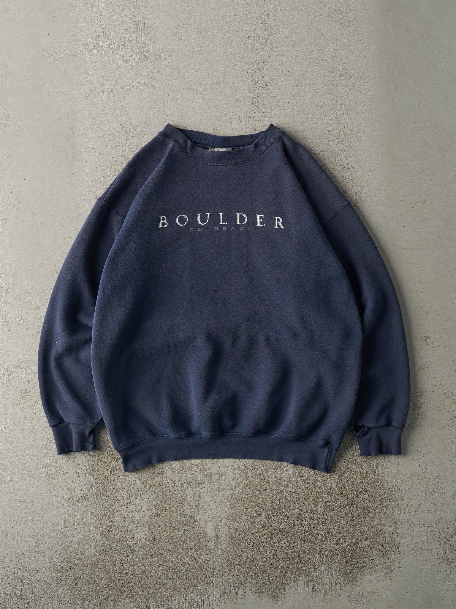 Vintage 90s Navy Blue Boulder Colorado Crewneck (L)