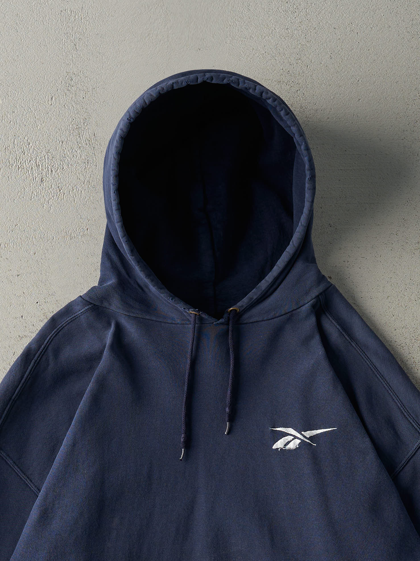 Vintage 90s Navy Blue Embroidered Reebok Hoodie (L)