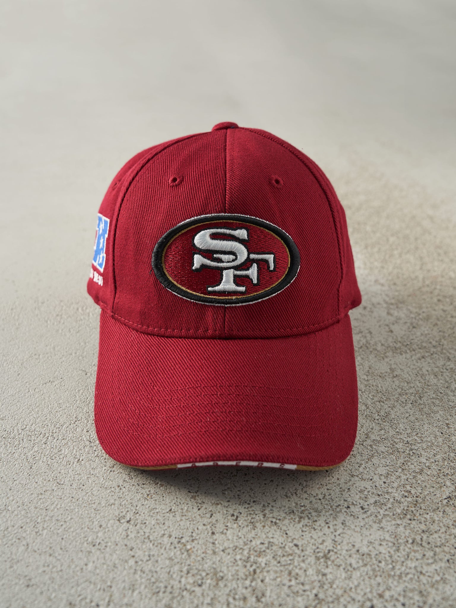 Vintage Y2K Burgundy San Fran 49ers Velcro Back Hat