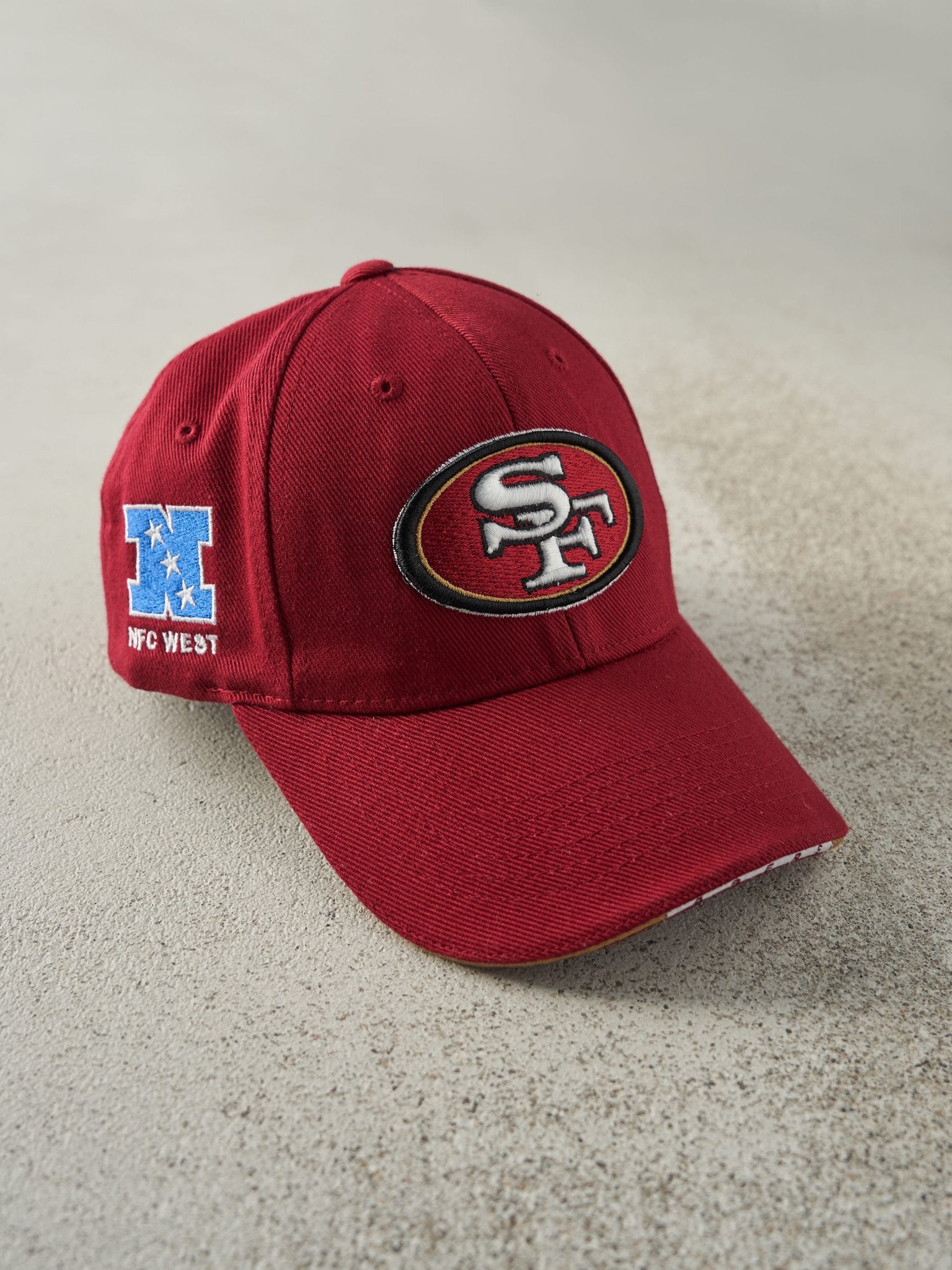Vintage Y2K Burgundy San Fran 49ers Velcro Hat