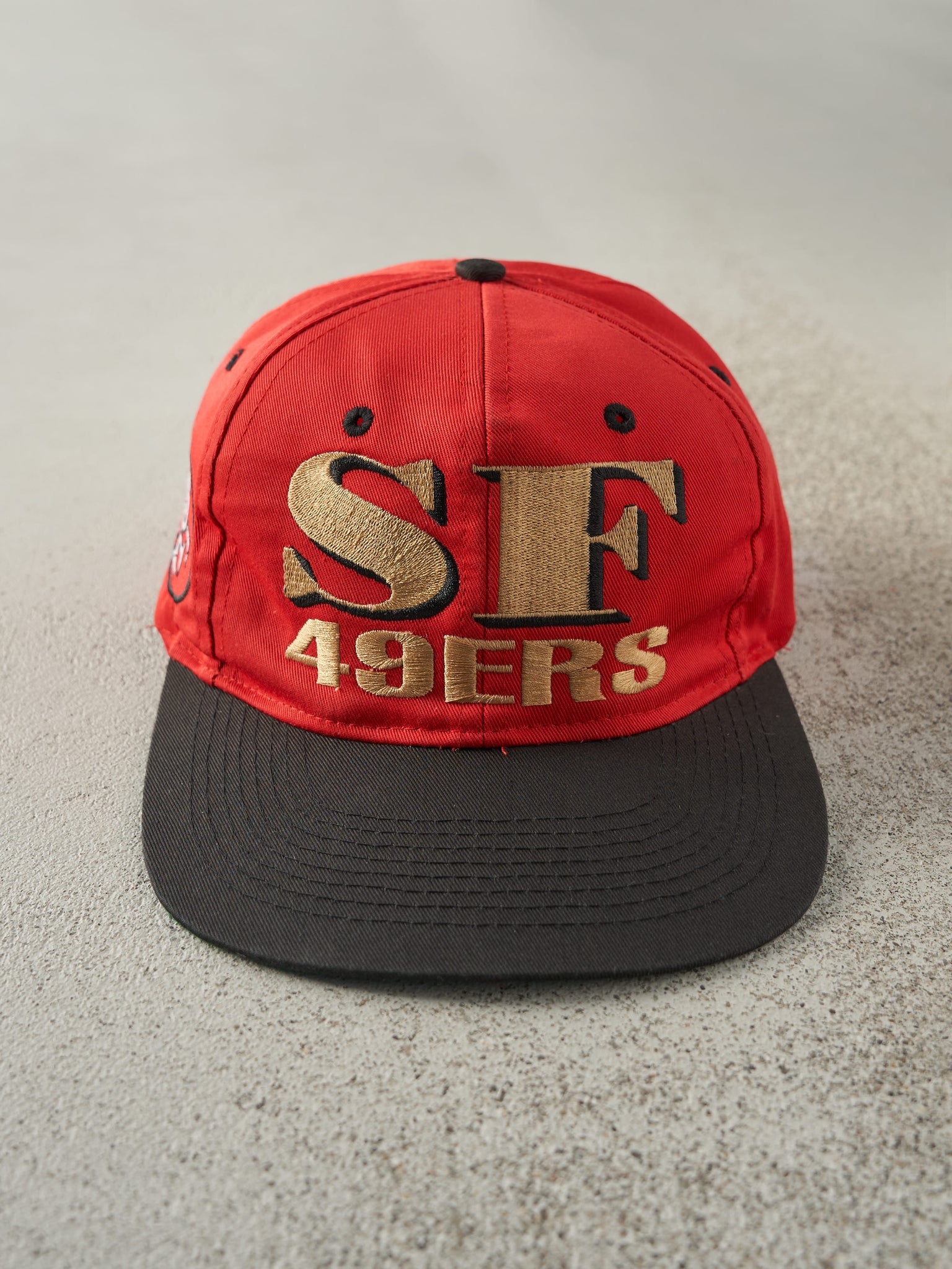 Vintage 90s Red & Black San Fran 49ers Snapback Hat