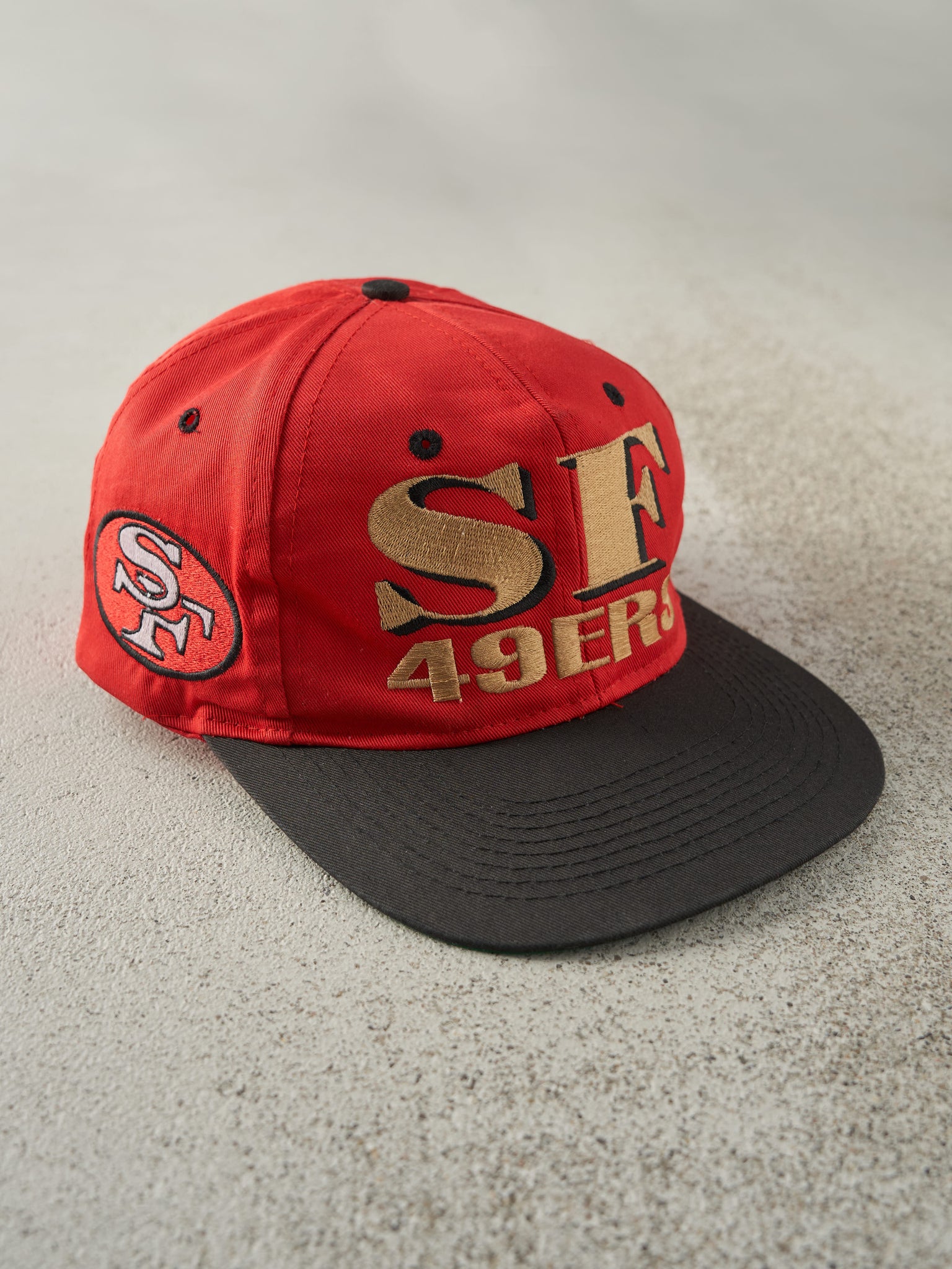 Vintage 90s Red & Black San Fran 49ers Snapback Hat