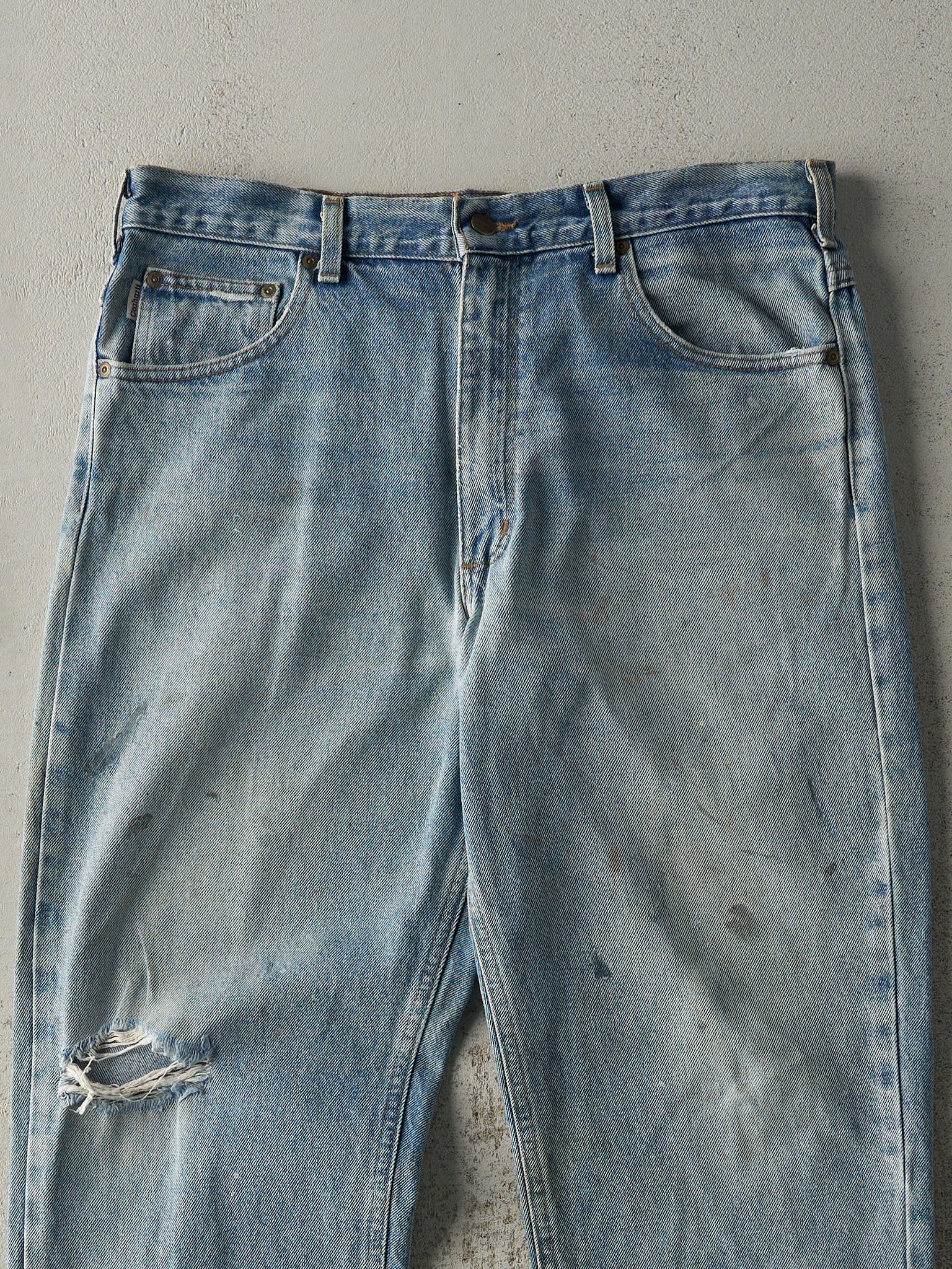 Vintage 90s Light Wash Carhartt Jeans (35.5x30)