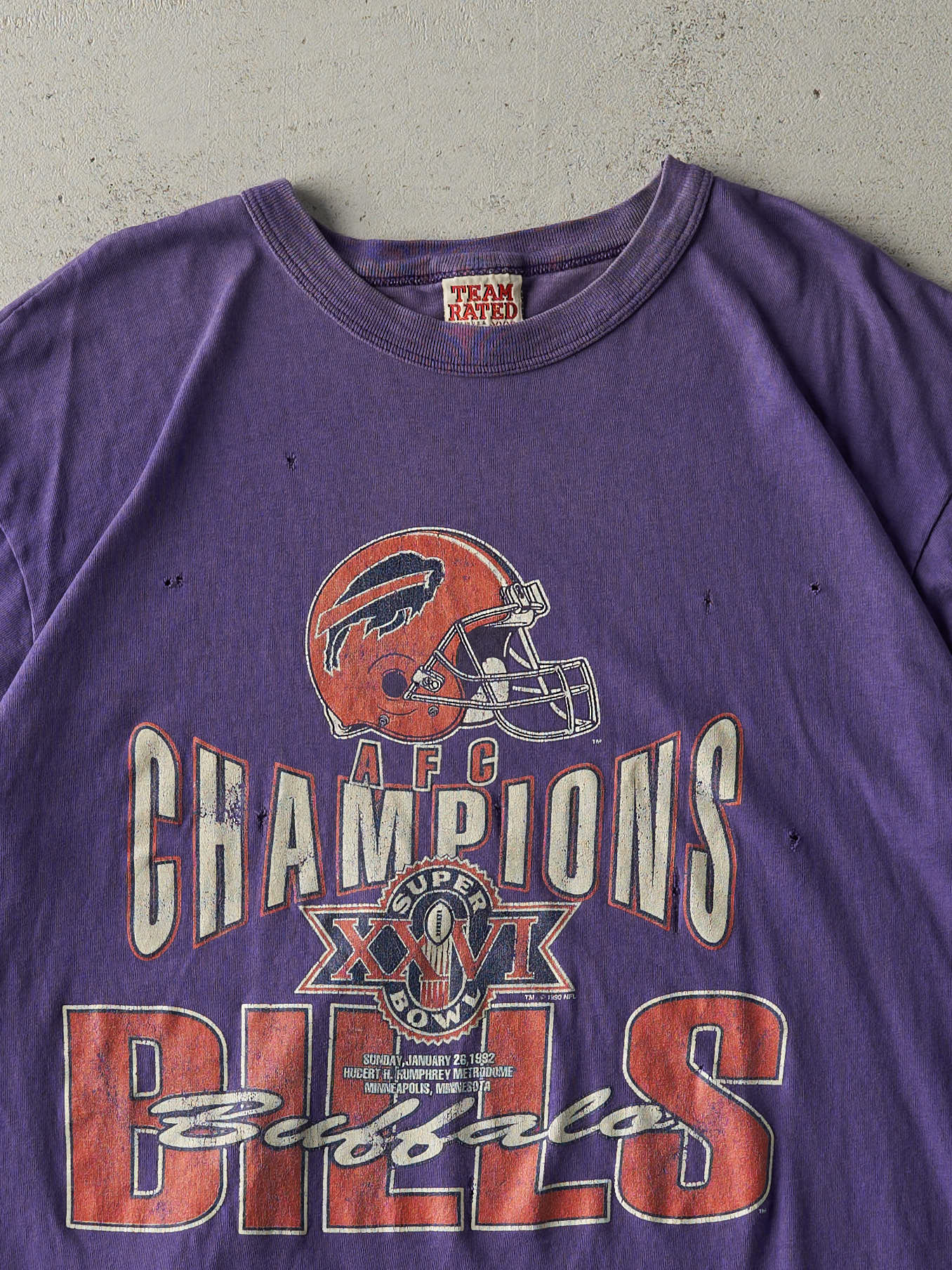 Vintage 92' Purple Buffalo Bills Super Bowl Tee (L)