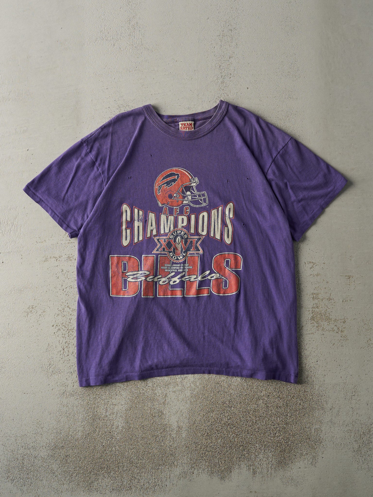 Vintage 92' Purple Buffalo Bills Super Bowl Tee (L)