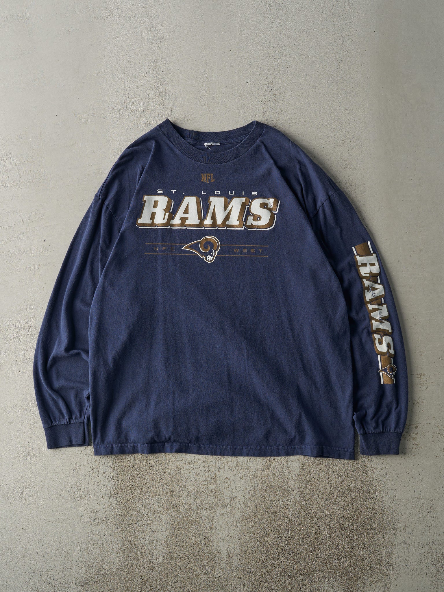 Vintage 90s Navy Blue St. Louis Rams Long Sleeve (L/XL)