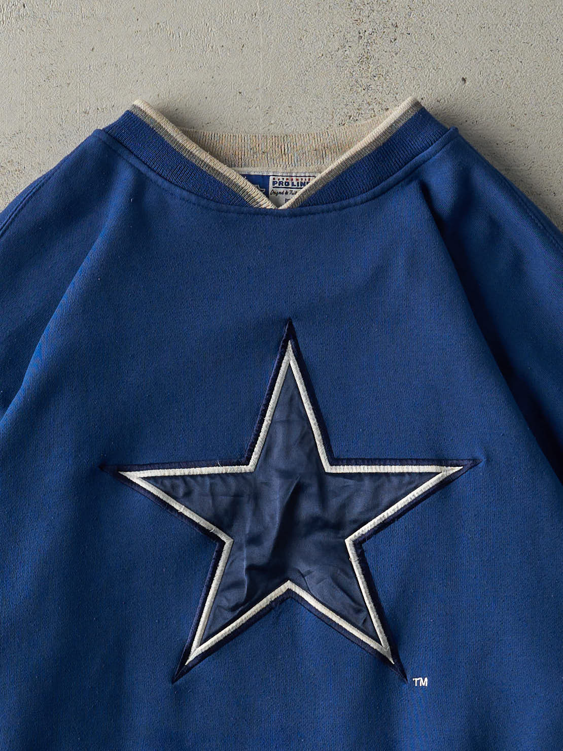 Vintage 90s Blue Embroidered Dallas Cowboys Crewneck (XXL)
