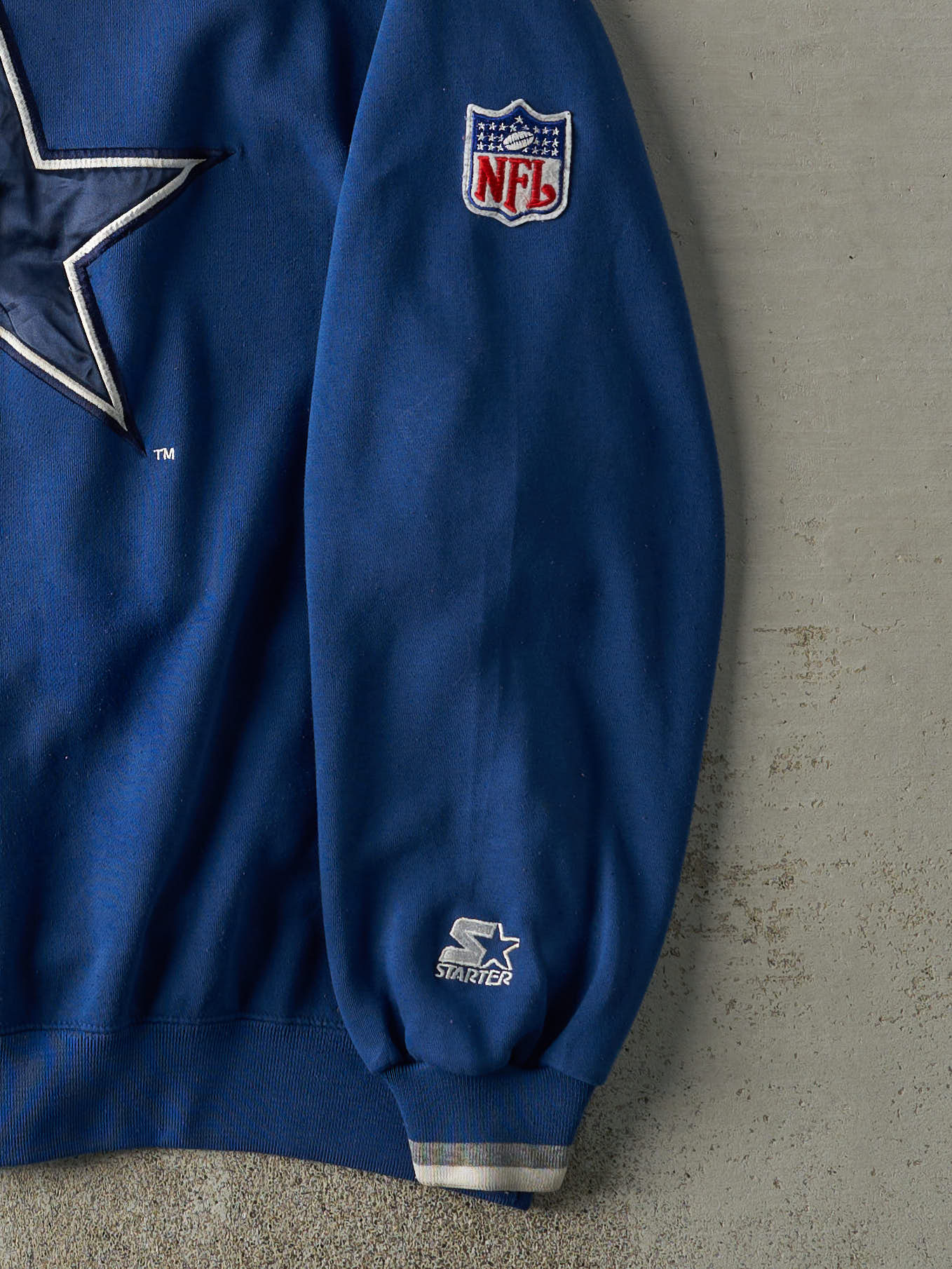 Vintage 90s Blue Embroidered Dallas Cowboys Crewneck (XXL)