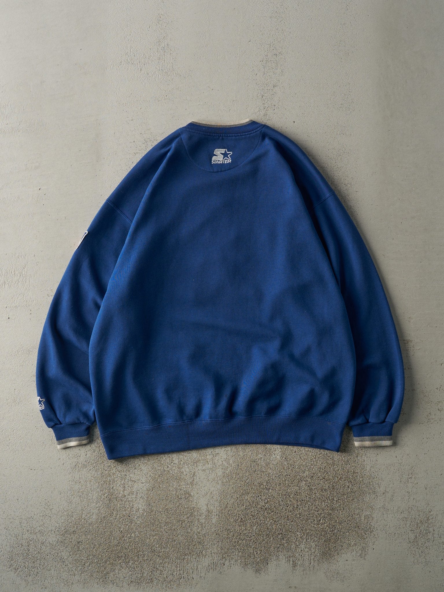 Vintage 90s Blue Embroidered Dallas Cowboys Crewneck (XXL)