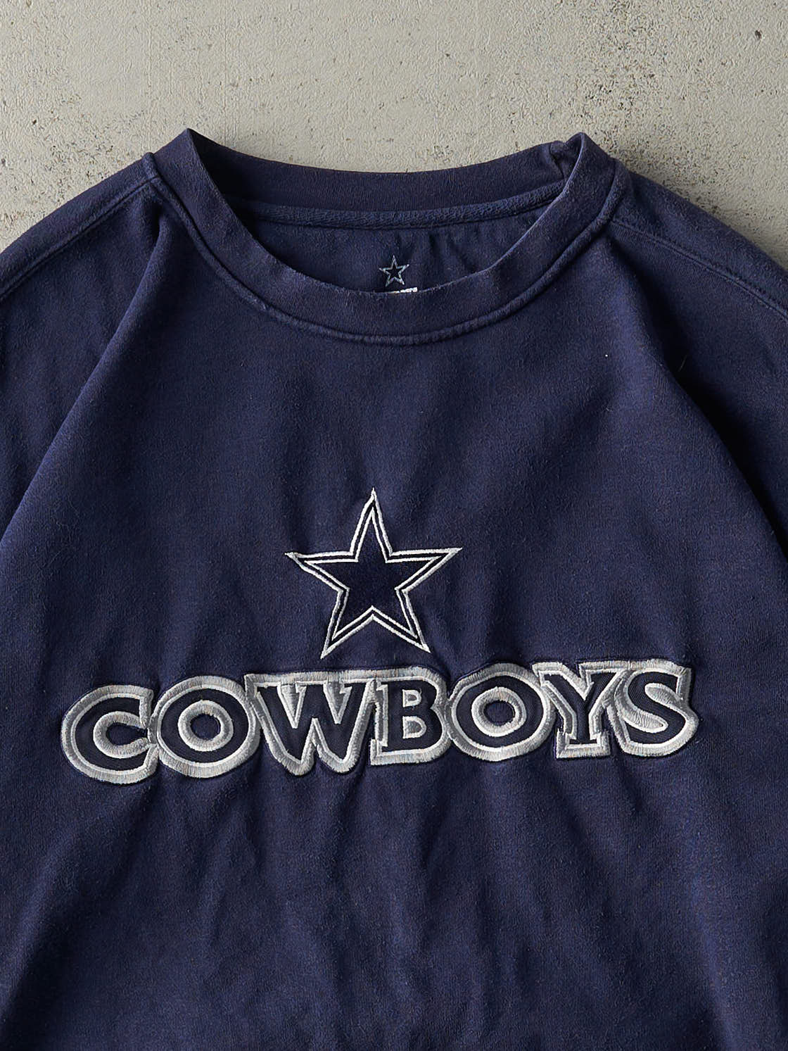 Vintage Y2K Navy Blue Dallas Cowboys Embroidered Crewneck (L)