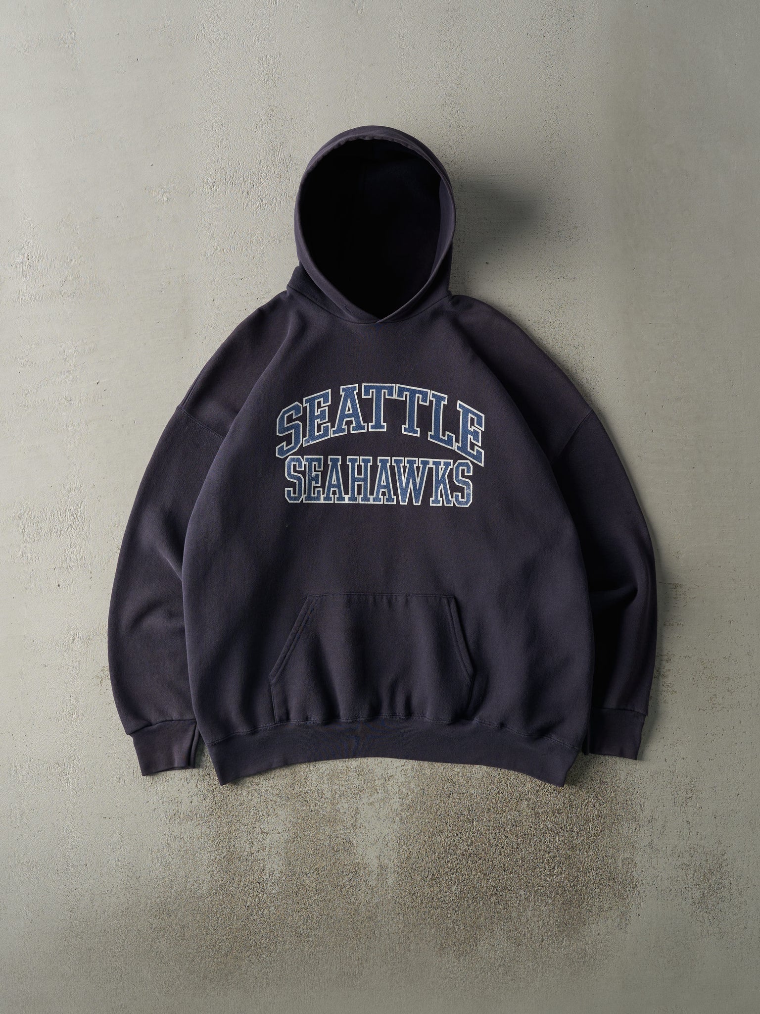 Vintage 90s Navy Blue Seattle Seahawks Hoodie (XXL)