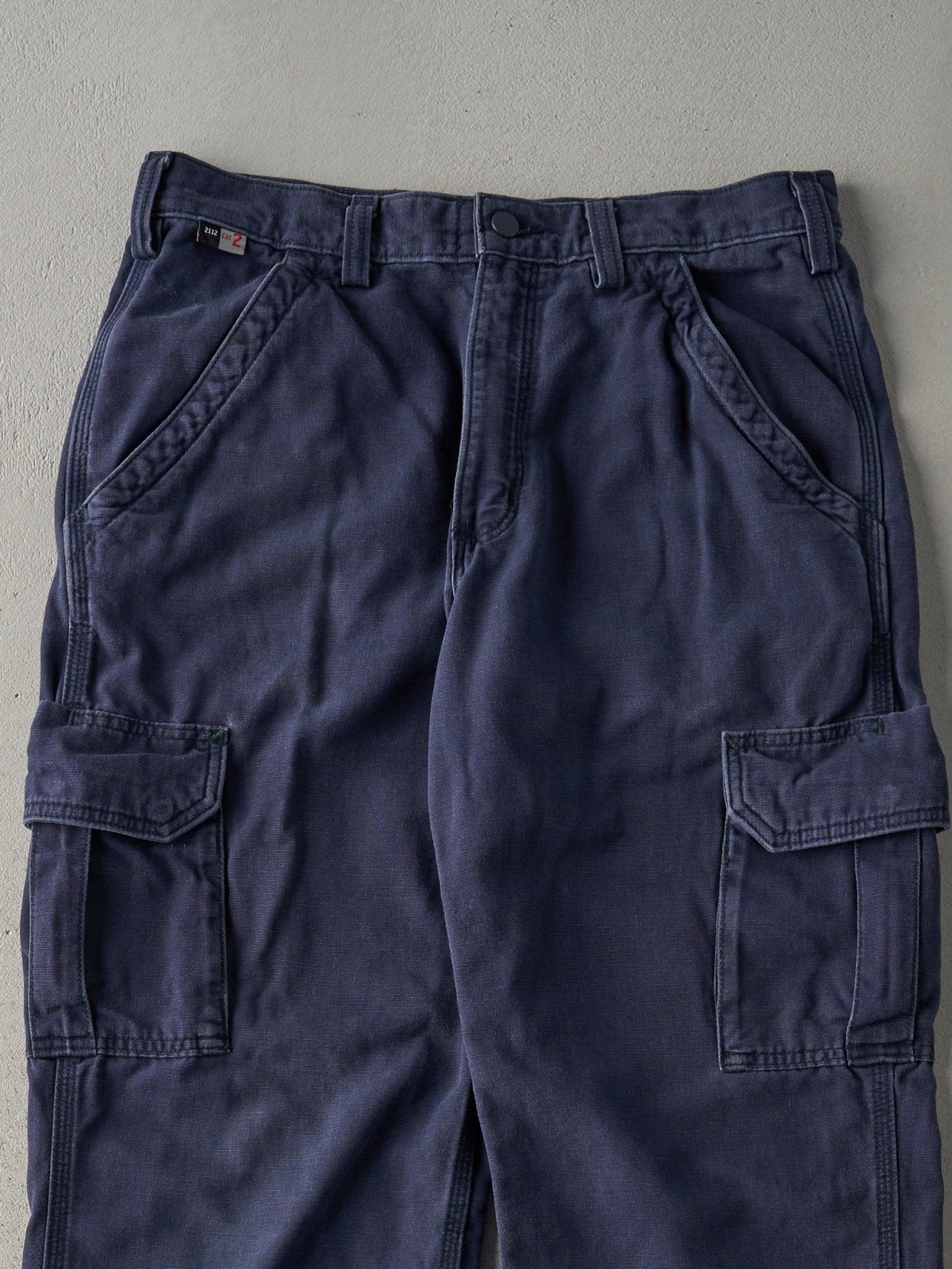 Vintage Y2K Navy Blue Rare Original Fit Cat 2 Fire Resistant Carhartt Cargo Pants (31x32)