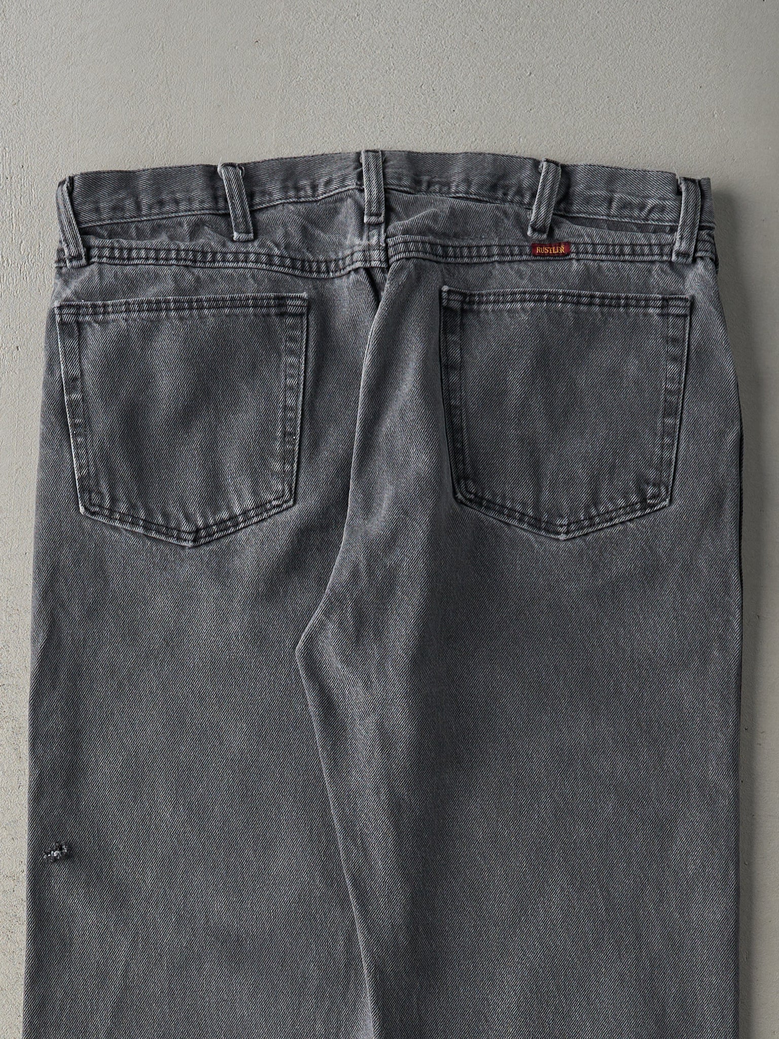 Vintage 90s Charcoal Grey Rustler Denim Pants (35x28)